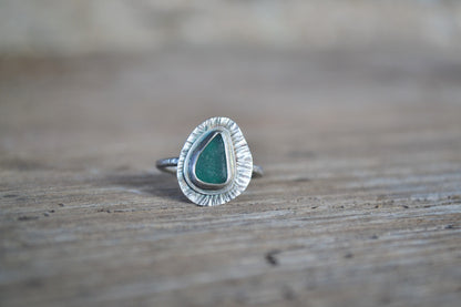 turquoise sea glass ring