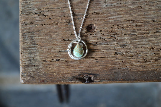 Molten Silver & Variscite Necklace