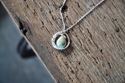 Molten Silver & Variscite Necklace