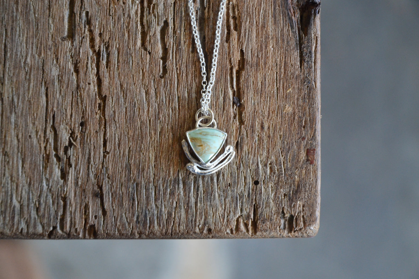 Variscite & Molten Silver Necklace