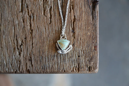 Variscite & Molten Silver Necklace