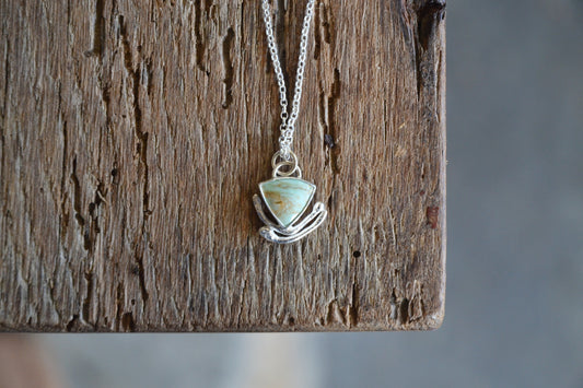 Variscite & Molten Silver Necklace