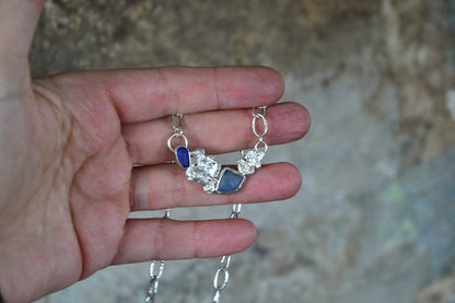 Sea Glass & Sapphire Necklace