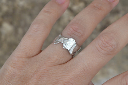 Molten Silver Ring - Size M