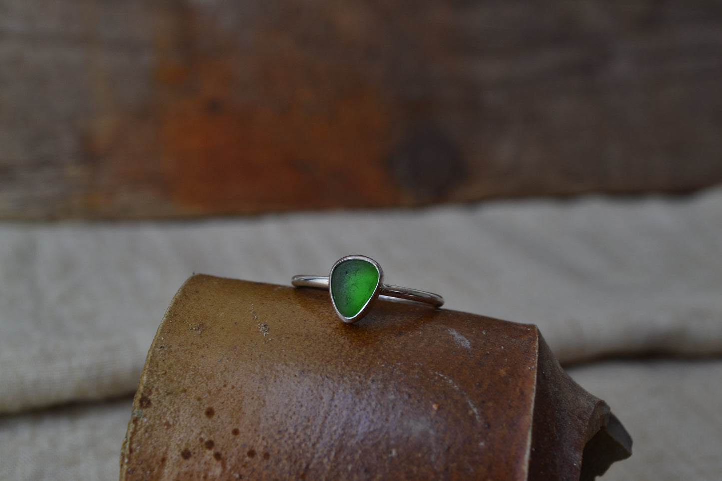 Sage Green Sea Glass Ring